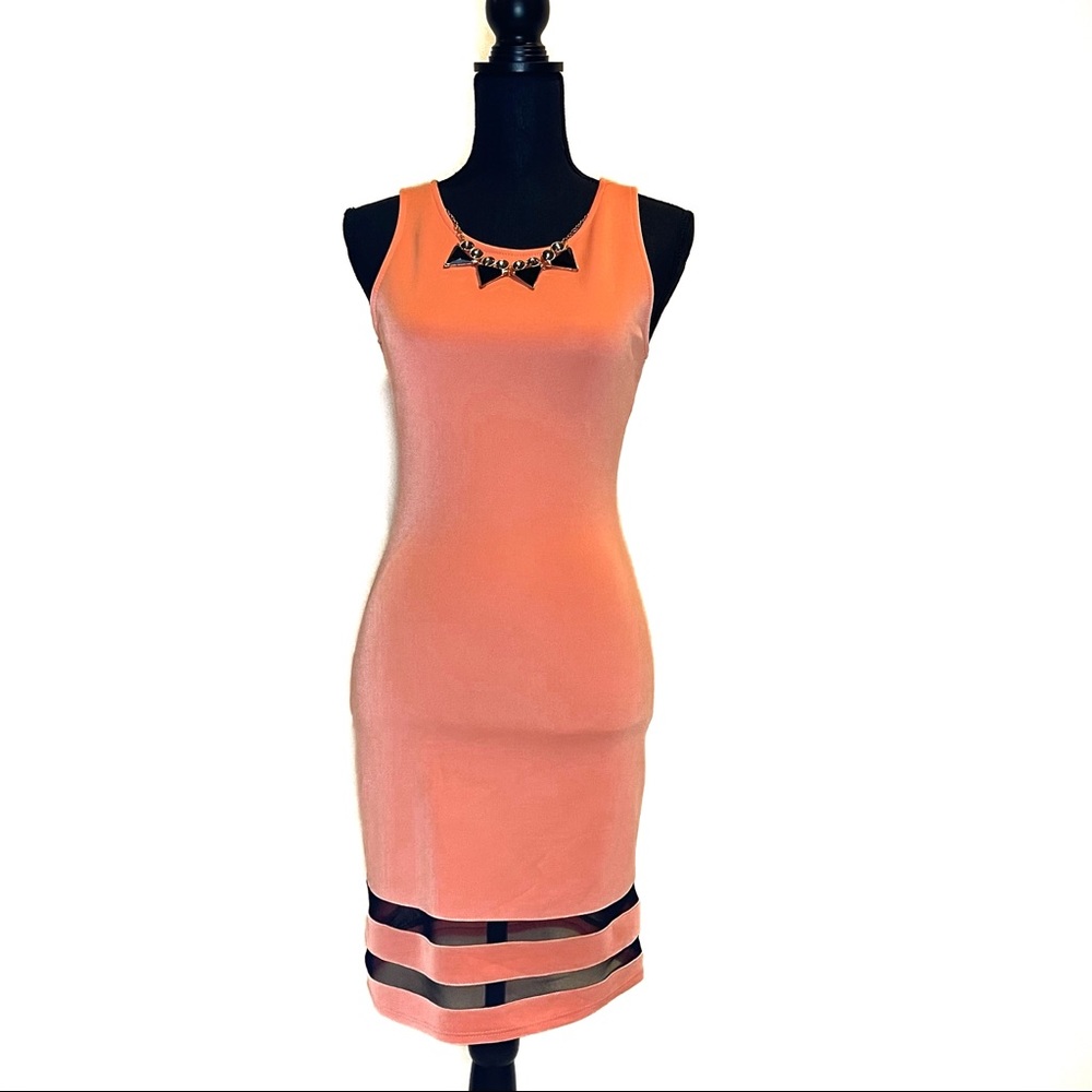 NWT Papaya ladies, medium, peach and black dress
